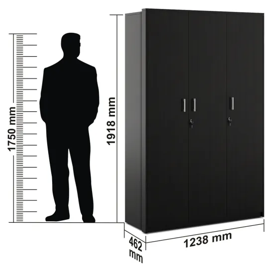 Value V2 3 Door Wardrobe - Natural Wenge - Woodpore