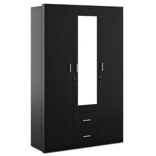 Value V2 3 Door Dresser Wardrobe - Natural Wenge