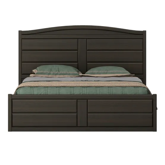 Verona King Bed 3/4 Lifton Storage- Fumed Oak
