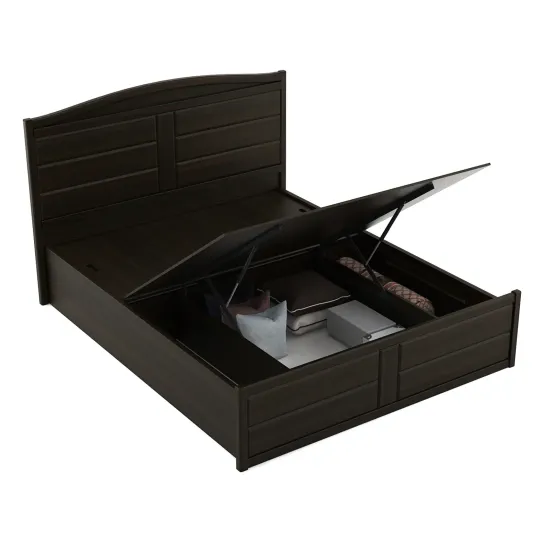 Verona King Bed 3/4 Lifton Storage- Fumed Oak