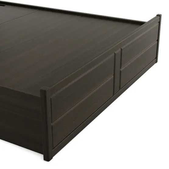 Verona King Bed 3/4 Lifton Storage- Fumed Oak