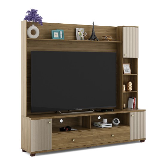 Vista Tv Wall Unit - Natural Teak