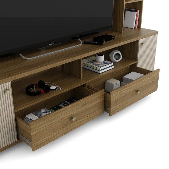 Vista Tv Wall Unit - Natural Teak