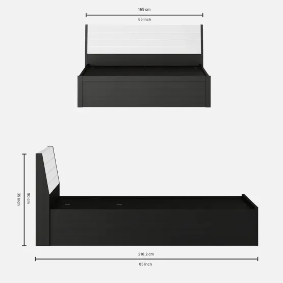 Viva V3 Queen Bed With 3/4th Lifton - Natural Wenge - Woodpore