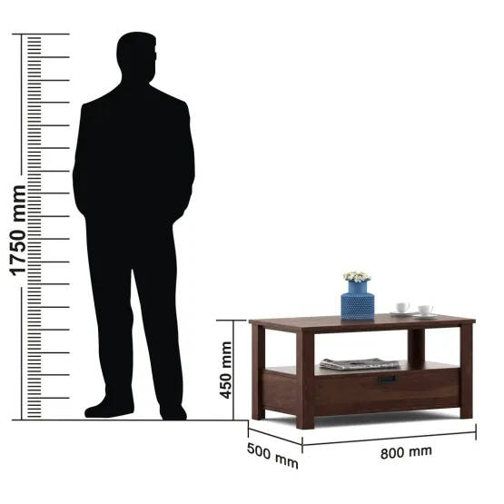 Woodland V2 Coffee Table With One Drawer - Sheesham