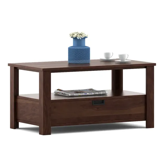 Woodland V2 Coffee Table With One Drawer - Sheesham