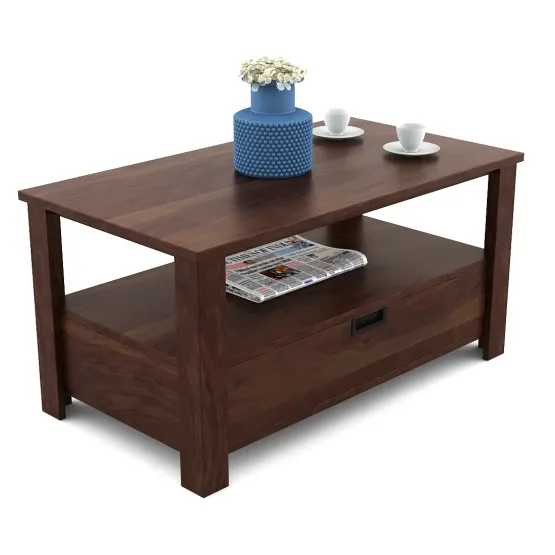 Woodland V2 Coffee Table With One Drawer - Sheesham
