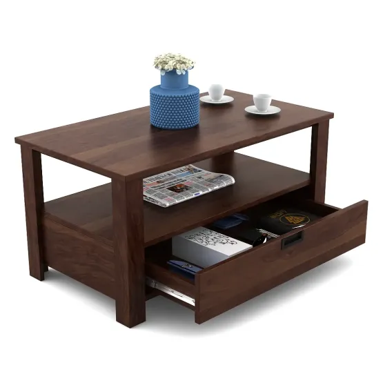 Woodland V2 Coffee Table With One Drawer - Sheesham