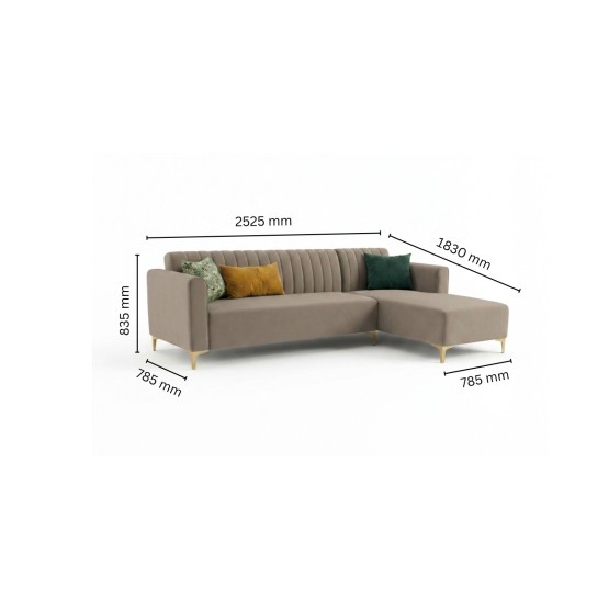 Spacewood Zenith L Shape Sofa In Fabric Finish Af 706