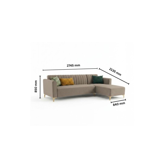 Spacewood Zenith L Shape Sofa In Fabric Finish