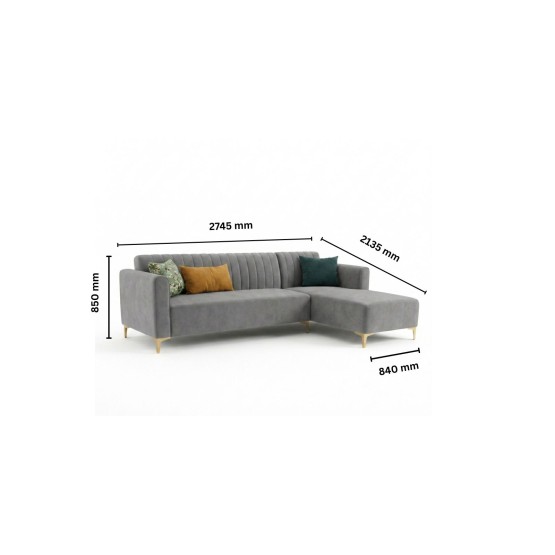 Spacewood Zenith L Shape Sofa In Fabric Finish