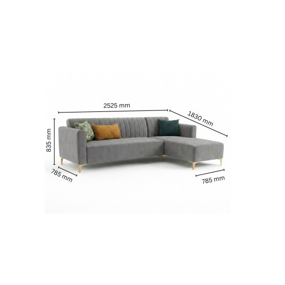 Spacewood Zenith L Shape Sofa In Fabric Finish Af 707