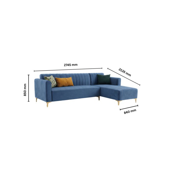 Spacewood Zenith L Shape Sofa In Fabric Finish