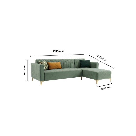 Spacewood Zenith L Shape Sofa In Fabric Finish