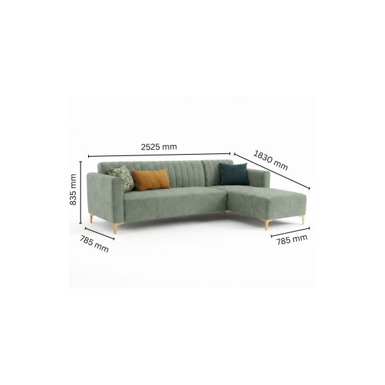 Spacewood Zenith L Shape Sofa In Fabric Finish Af 719