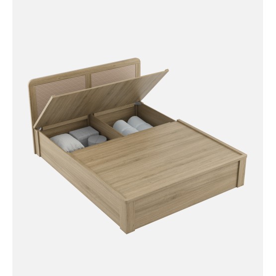 Cleo Queen Bed 3/4th Lift On Storage-santana Oak & Bamboo Flute