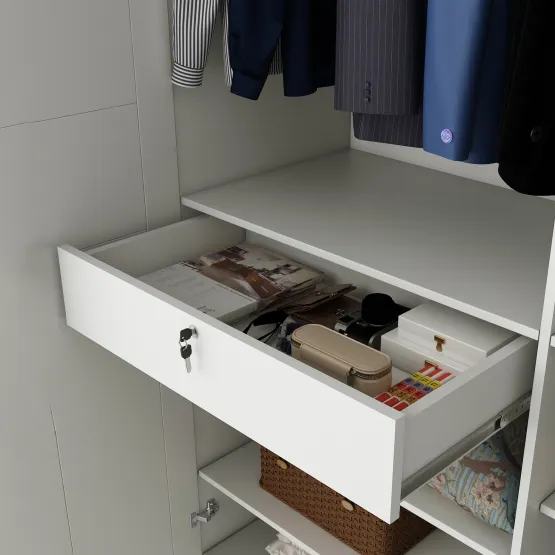 Lilly 4 Door Wardrobe Mirror With Loft - Kingston White