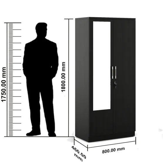 Optima 2 Door Wardrobe - Natural Wenge Woodpore