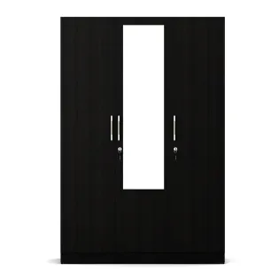 Optima 3 Door Wardrobe With Mirror - Natural Wenge Woodpore