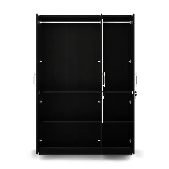 Optima 3 Door Wardrobe With Mirror - Natural Wenge Woodpore
